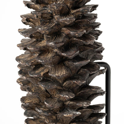 11" Golden Brown Resin Pinecone Tabletop Sculpture