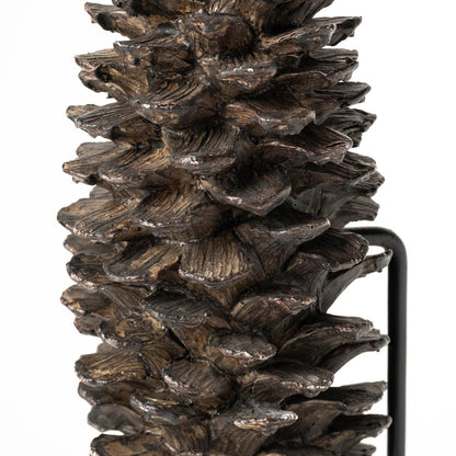 11" Golden Brown Resin Pinecone Tabletop Sculpture