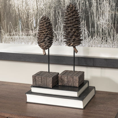 Petite Brown Resin Pinecone Shaped Decor Piece