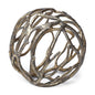 7" Antiqued Gold Rustic Tree Branch Aluminum Orb Tabletop Sculpture