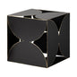 8" Contemporary Black Metal Geo Cube Sculpture