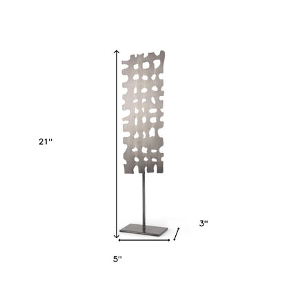 21" Gray Metal Tabletop Sculpture