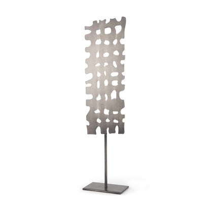 21" Gray Metal Tabletop Sculpture