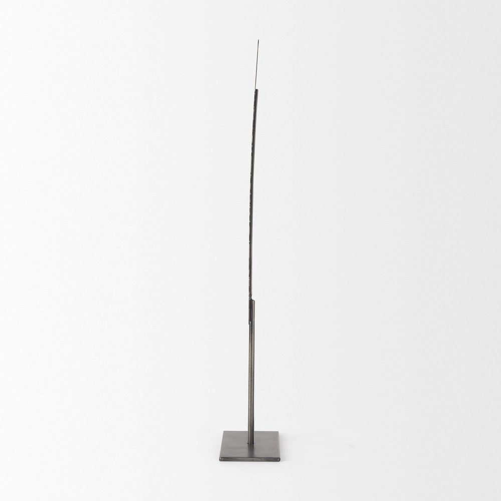 21" Gray Metal Tabletop Sculpture