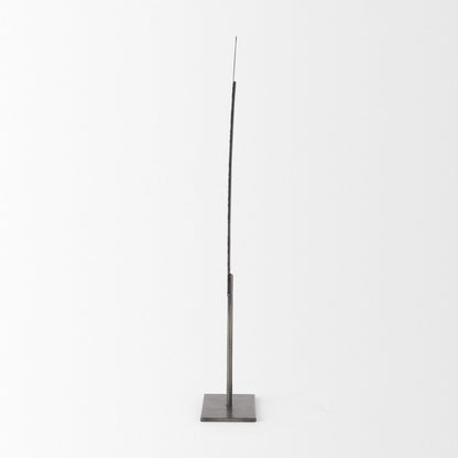 21" Gray Metal Tabletop Sculpture