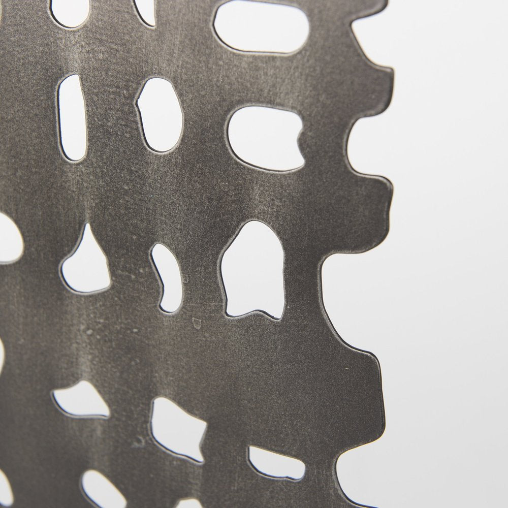 21" Gray Metal Tabletop Sculpture