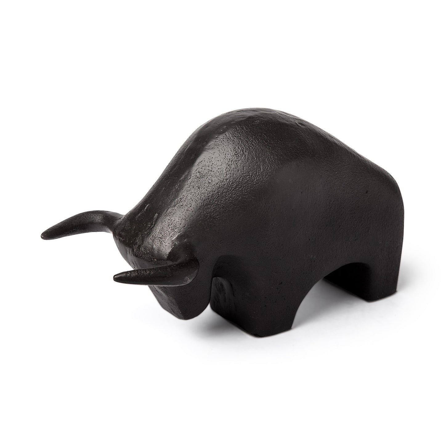 Black Cast Aluminum Raging Bull Decor Piece