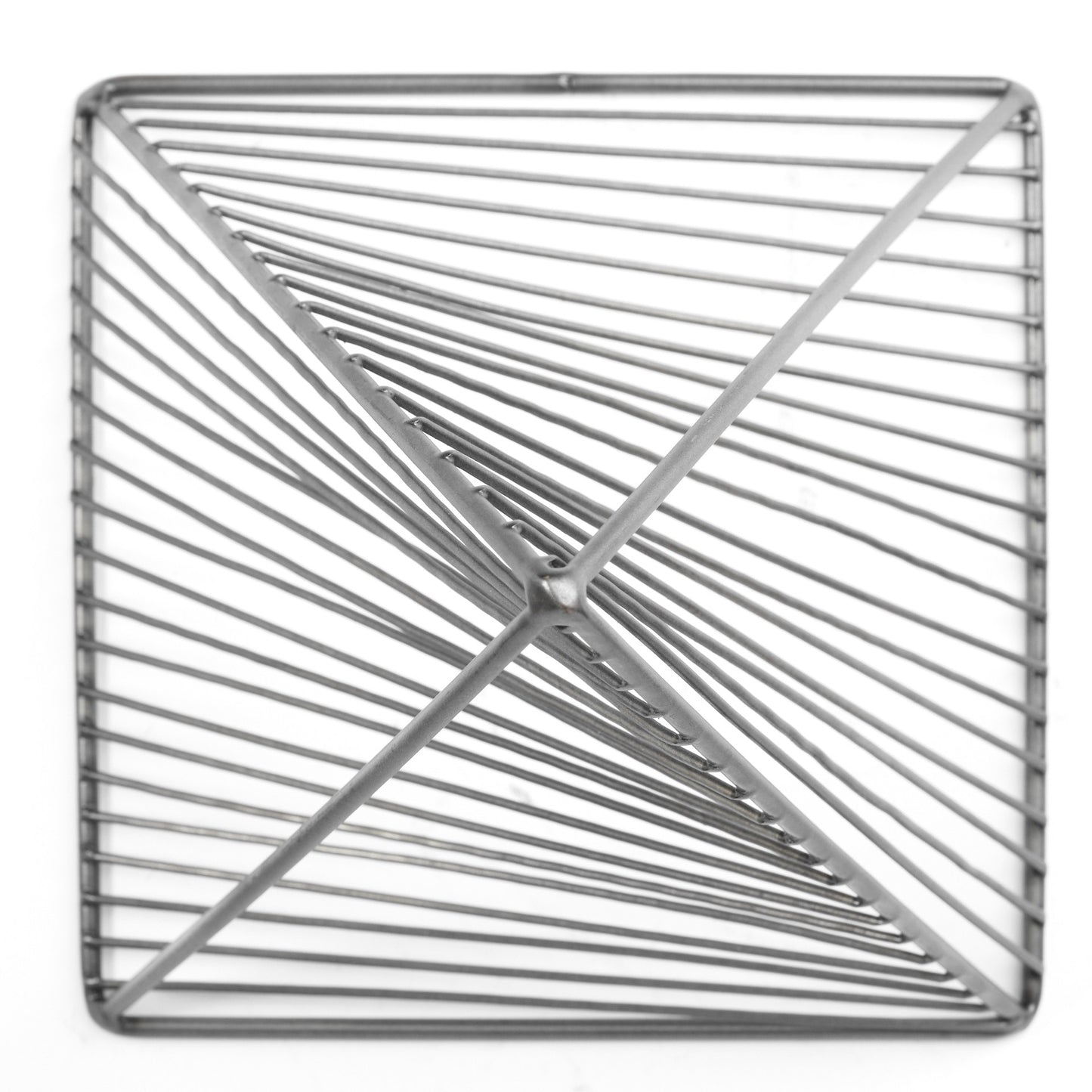 Contemporary Gray Metal Triangular Decor Piece