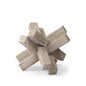 6" Light Brown Solid Wood Geometric Tabletop Sculpture