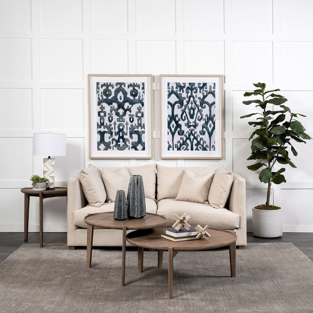 6" Brown Solid Wood Abstract Geometric Tabletop Sculpture