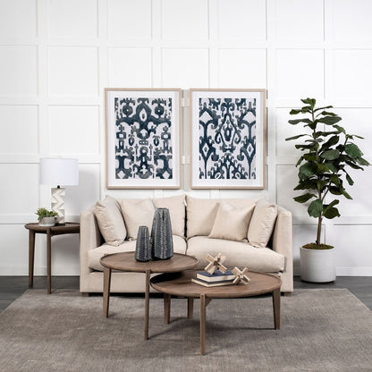 6" Brown Solid Wood Abstract Geometric Tabletop Sculpture