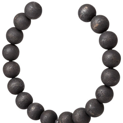 12" Black Wood and Metal Abstract Beaded Tabletop Sculpture