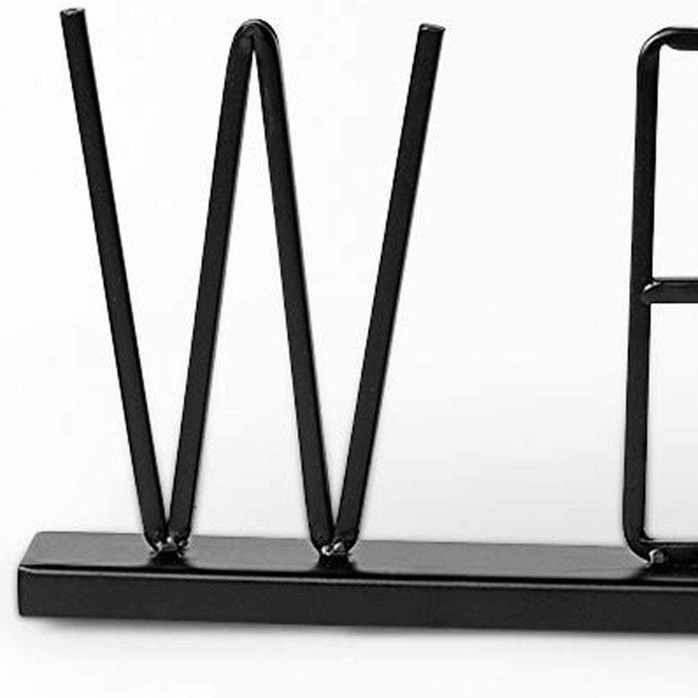 24" Black Metal Welcome Sign Tabletop Sculpture