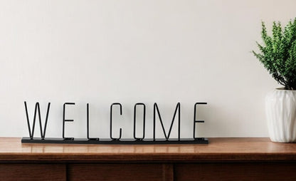 Black Metal Welcome Sign