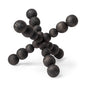 9" Black Beaded Wooden Decorative Jack Tabletop Sculpture