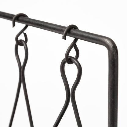 19" Charcoal Metal Vintage Spice Rack Tabletop Sculpture