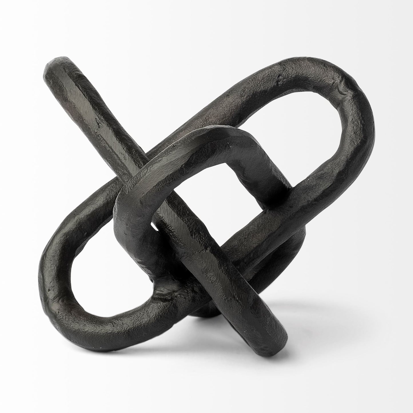 Petite Black Metal Chain Link Sculpture