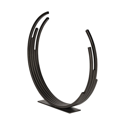 20" Black Iron Modern Abstract Tabletop Sculpture