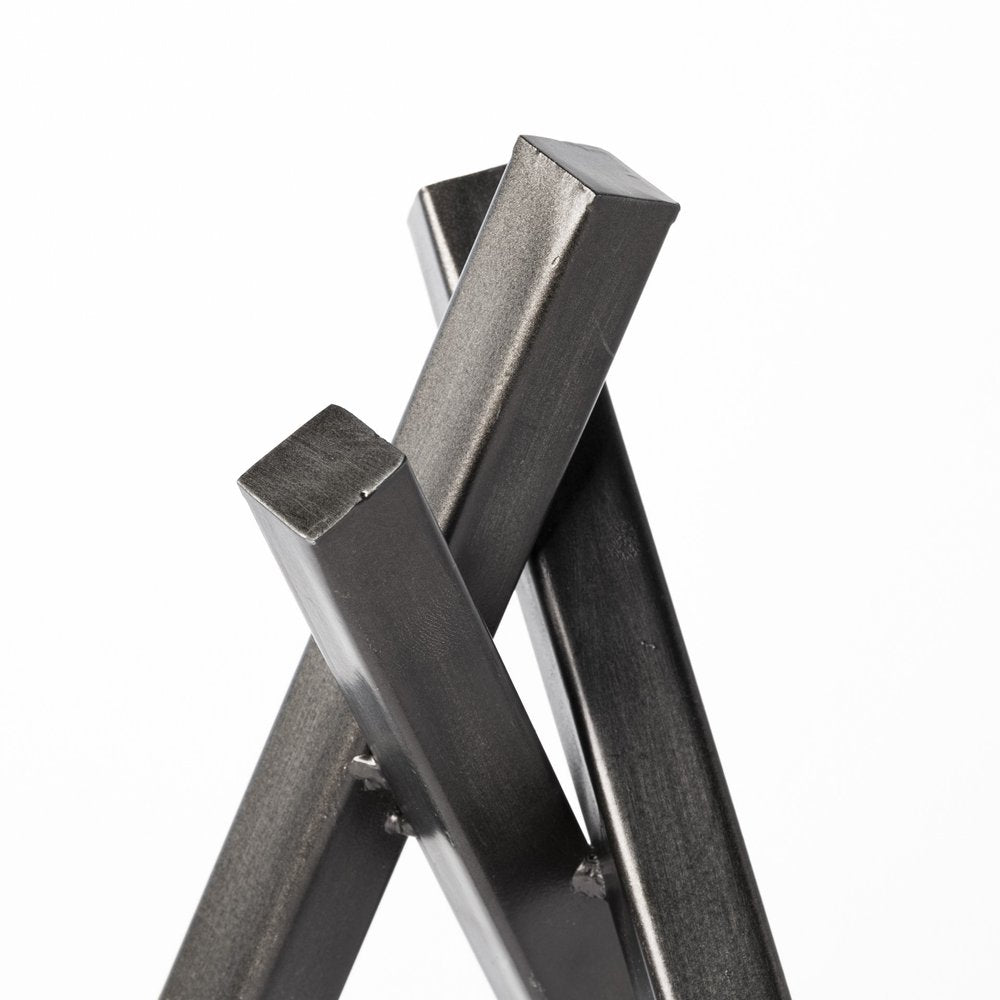 10" Black Metal Abstract Tabletop Sculpture