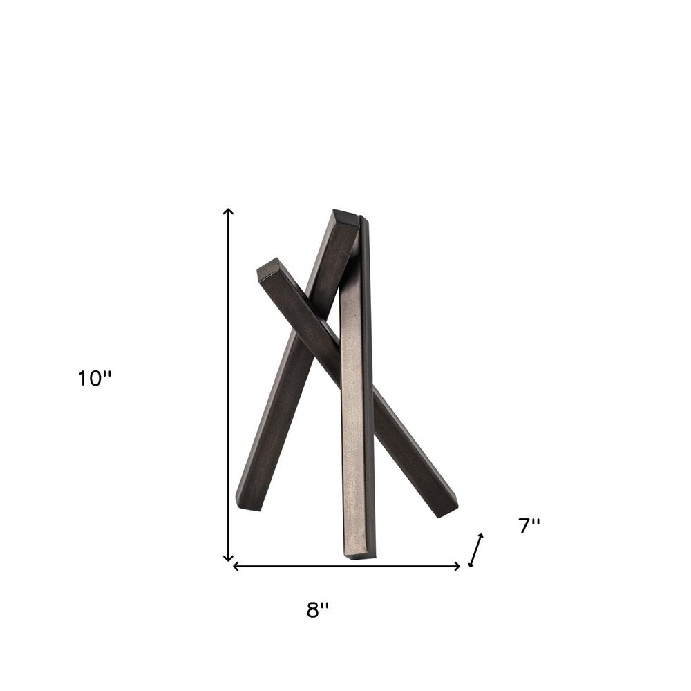 10" Black Metal Abstract Tabletop Sculpture