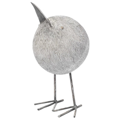 8" Off White Resin And Metal Snipe Bird Tabletop Sculpture