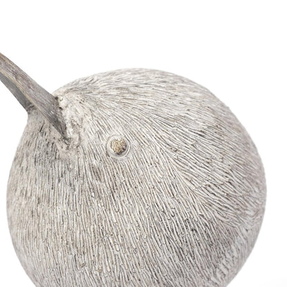 8" Off White Resin And Metal Snipe Bird Tabletop Sculpture