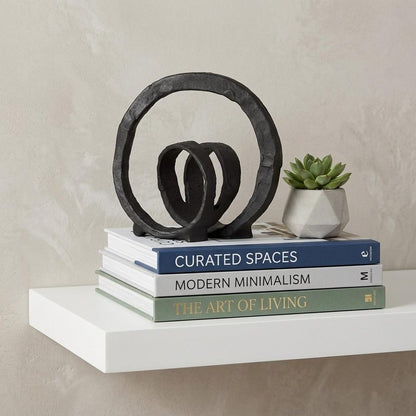 8" Black Fabric Tabletop Sculpture