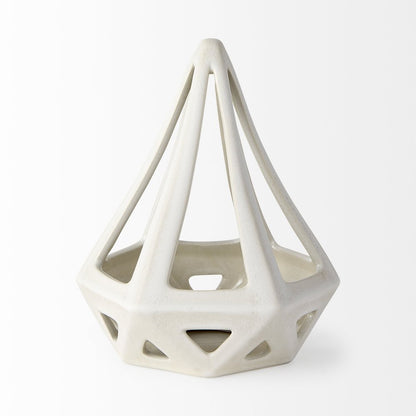9" White Stainless Steel Tabletop Sculpture