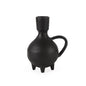 7" Black Ceramic Round Jug Vase