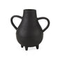8" Black Two Handle Ceramic Jug Vase