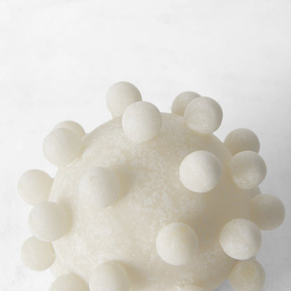 5" Ivory Resin Knobby Nubs Orb Tabletop Sculpture