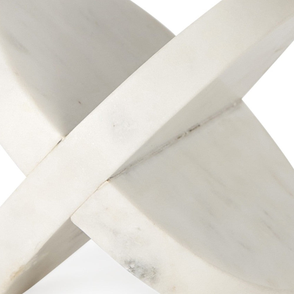 Petite White Marble Circular Sculpture