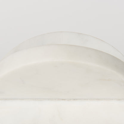 Petite White Marble Circular Sculpture