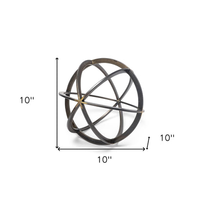 10" Black Metal Tabletop Sculpture