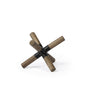 5" Brown Metal And Wood Modern Abstract Tabletop Sculpture