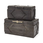 Set of Two Modern Rustic Brown Solid Wood Boxes