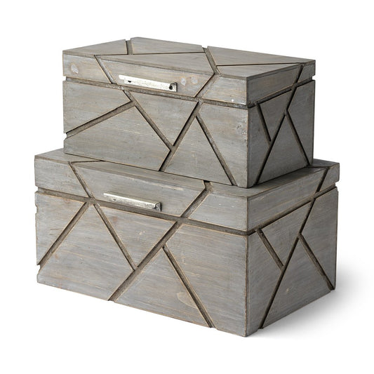 11" Gray Solid Wood Desk Organizer