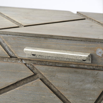 11" Gray Solid Wood Box With Lid