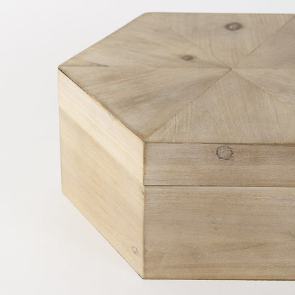 Set of Two 12" Natural Solid Wood Box