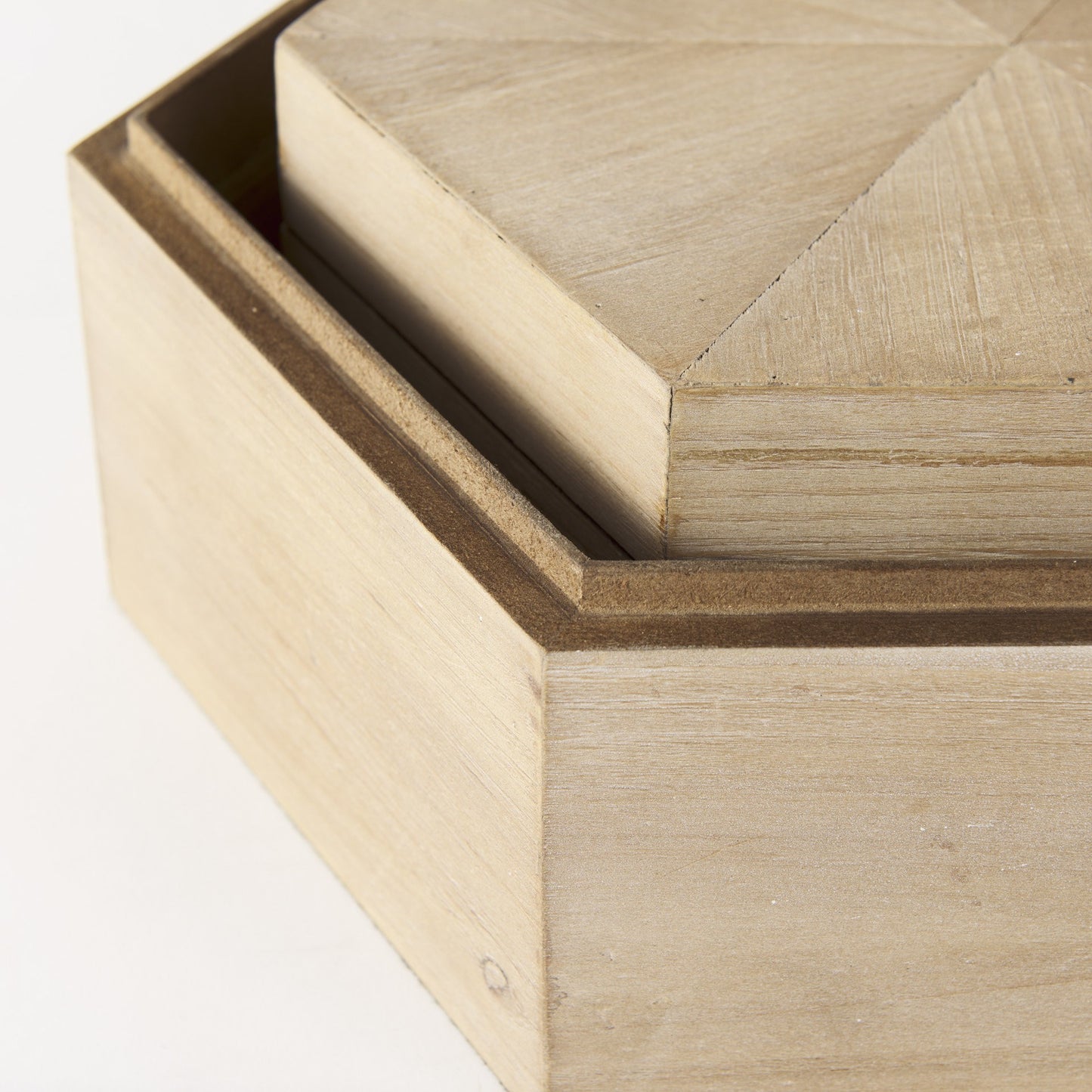 Set of Two 12" Natural Solid Wood Box