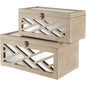 16" Off White Solid Wood Desk Organizer