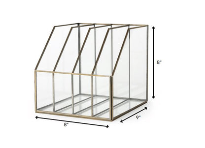 8" Gold Glass File Organizer