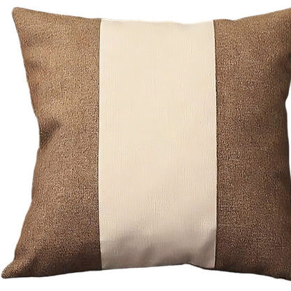 Set of Four Brown and Ivory Throw Pillow Covers