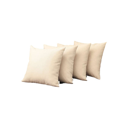 Set of Four Ivory Throw Pillow Covers