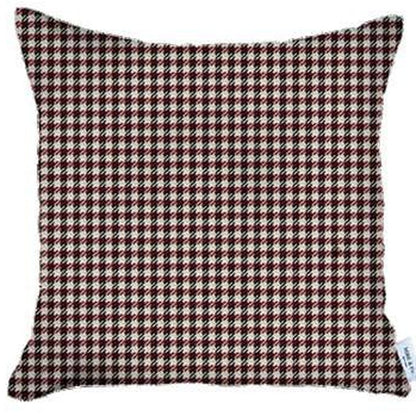 Set Of 4 Red Houndstooth Pillow Covers