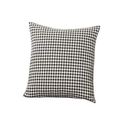 Set of Four Black And White Houndstooth Fabric Throw Pillow Covers