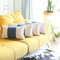 Set Of 4 White And Blue Lumbar Pillow Covers