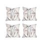 Set Of 4 White Boho Chic Printed Pillow Covers