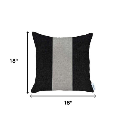 Set Of 2 Black And White Center Pillow Covers