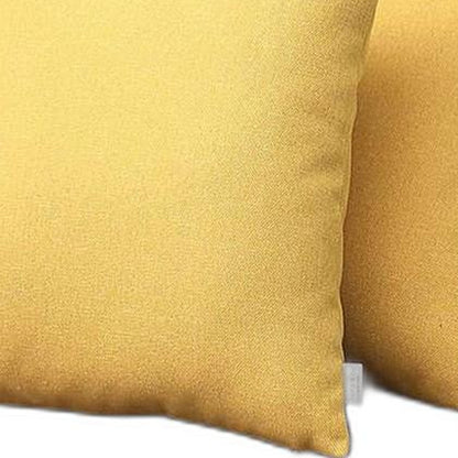 Set Of 2 Yellow Textured Pillow Covers